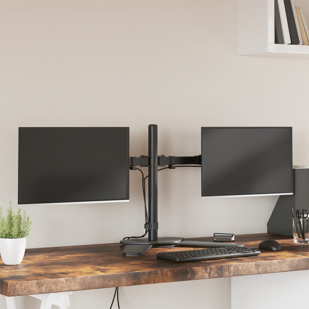 JUNG Vida Tischhalterung für 2 Monitore Schwarz Stahl VESA 75/100 mm