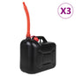 JUNG Vida Benzinkanister mit Flexiblem Ausgießer 3 Stk. Schwarz 20 L