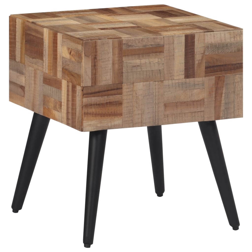 JUNG Vida Beistelltisch 40x40x45 cm Recyceltes Massivholz Teak
