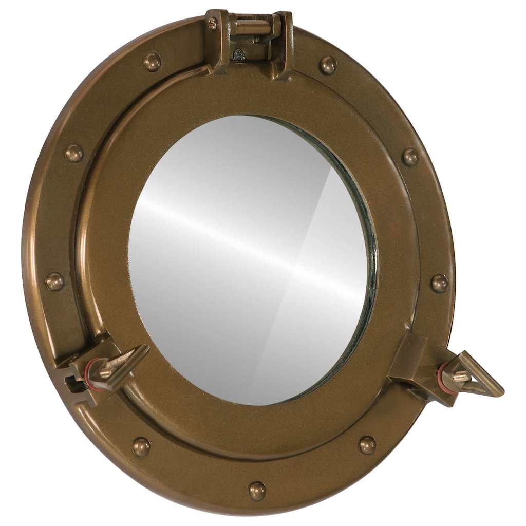 JUNG Vida Bullaugen-Spiegel Wandmontage Ø30 cm Aluminium und Glas