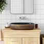 JUNG Vida Aufsatzwaschbecken Braun und Blau Oval 59x40x14 cm Keramik