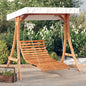 JUNG Vida Hollywoodschaukel mit Dach Massivholz Fichte mit Teak-Finish