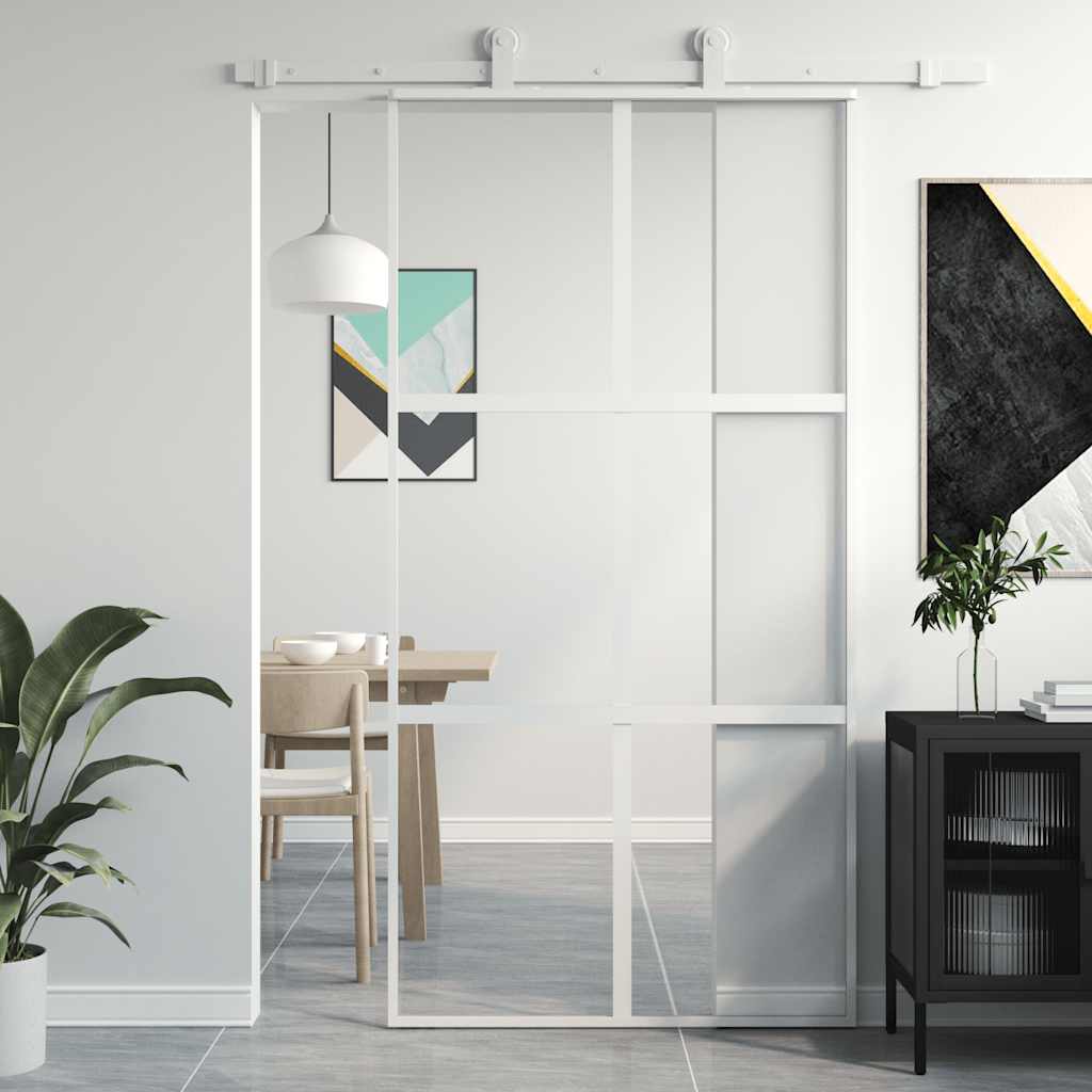 JUNG Vida Schiebetür Weiß 102,5x205 cm Hartglas und Aluminium
