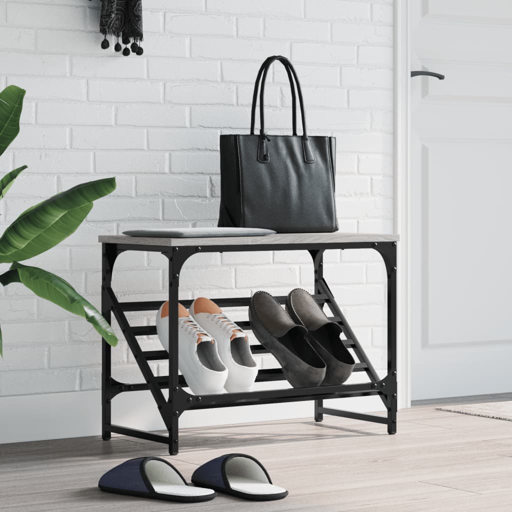 JUNG Vida Schuhregal Grau Sonoma 60x30x45 cm Holzwerkstoff
