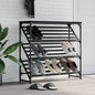JUNG Vida Schuhregal Schwarz 90x30x85 cm Holzwerkstoff