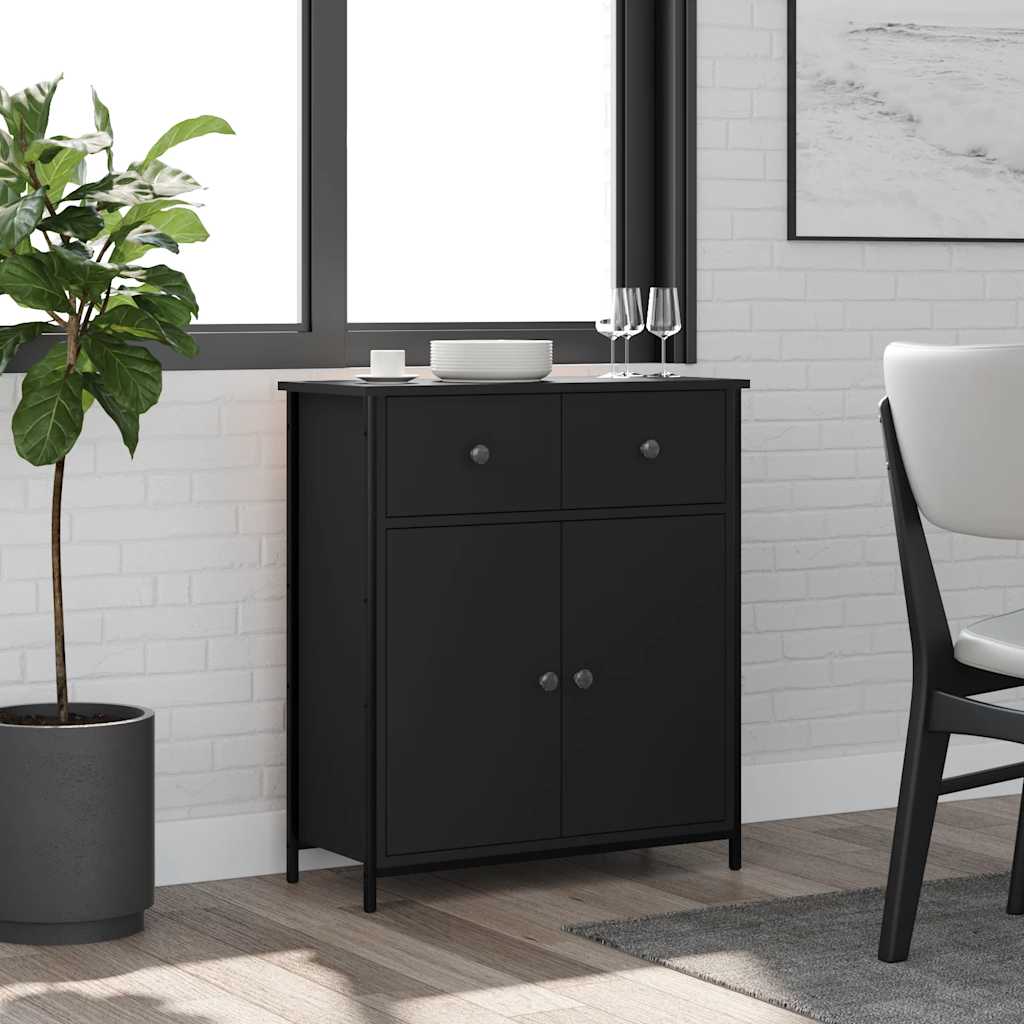 JUNG Vida Sideboard Schwarz 70x30x80 cm Holzwerkstoff