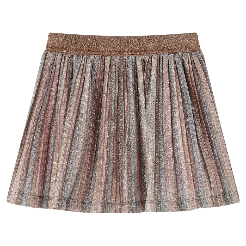 JUNG Vida Kinder-Faltenrock mit Glitzer Braun und Rosa 128