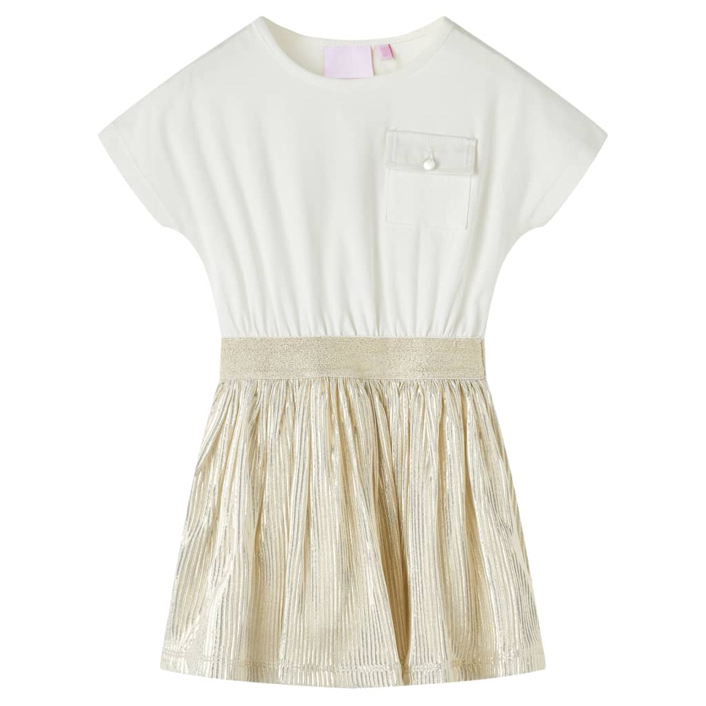 JUNG Vida Kinderkleid mit Kurzen Ärmeln Ecru 116