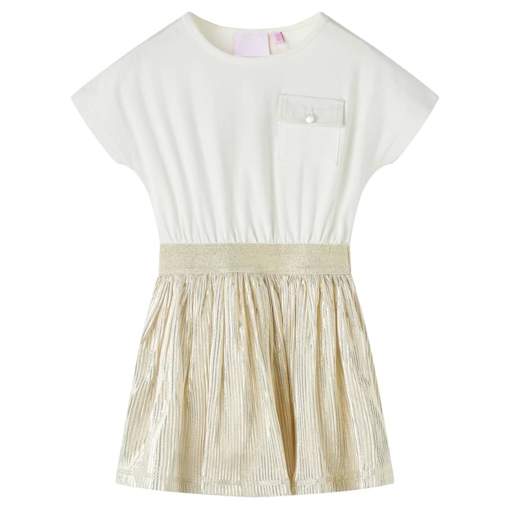 JUNG Vida Kinderkleid mit Kurzen Ärmeln Ecru 128