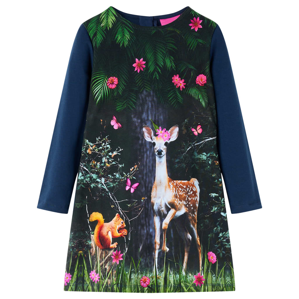 JUNG Vida Kinderkleid mit Langen Ärmeln Marineblau 116