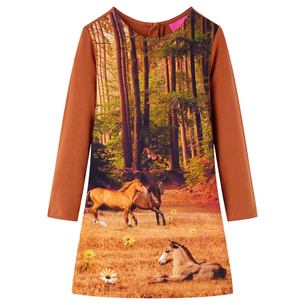 JUNG Vida Kinderkleid mit Langen Ärmeln Cognac 104
