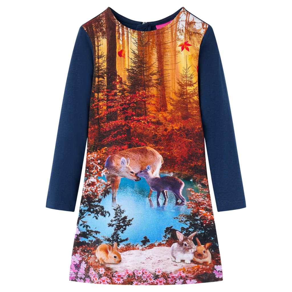 JUNG Vida Kinderkleid mit Langen Ärmeln Marineblau 128