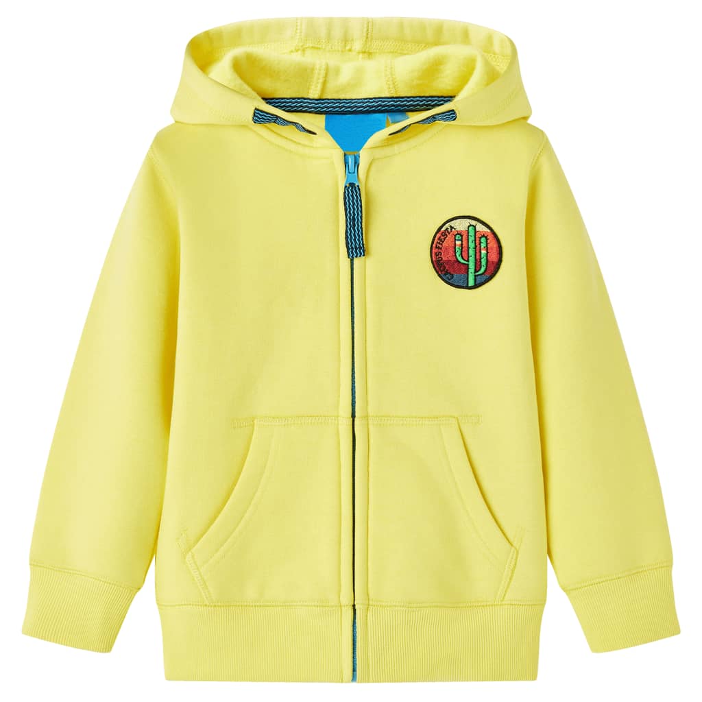 JUNG Vida Kinder-Kapuzenpullover mit Reißverschluss Hellgelb 116