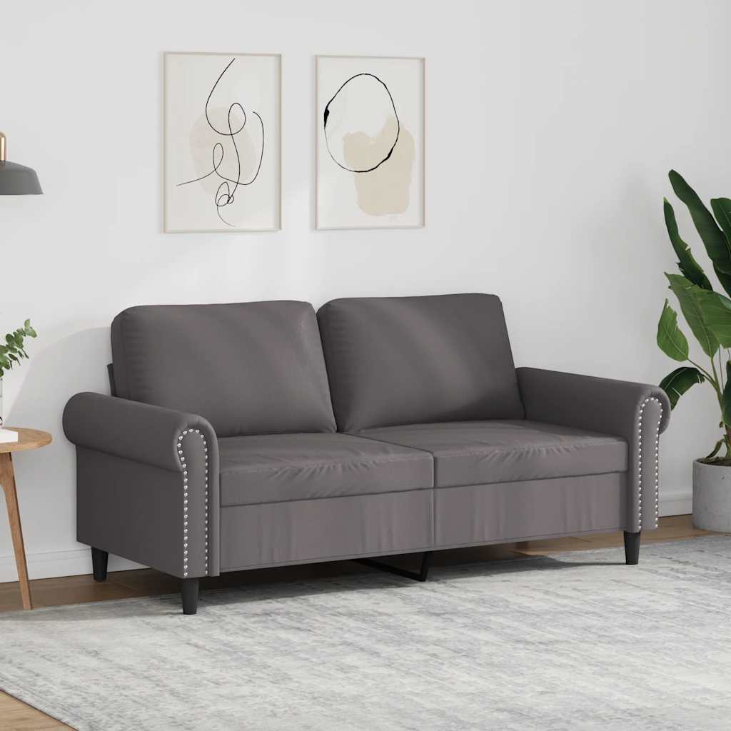 JUNG Vida 2-Sitzer-Sofa Grau 140 cm Kunstleder