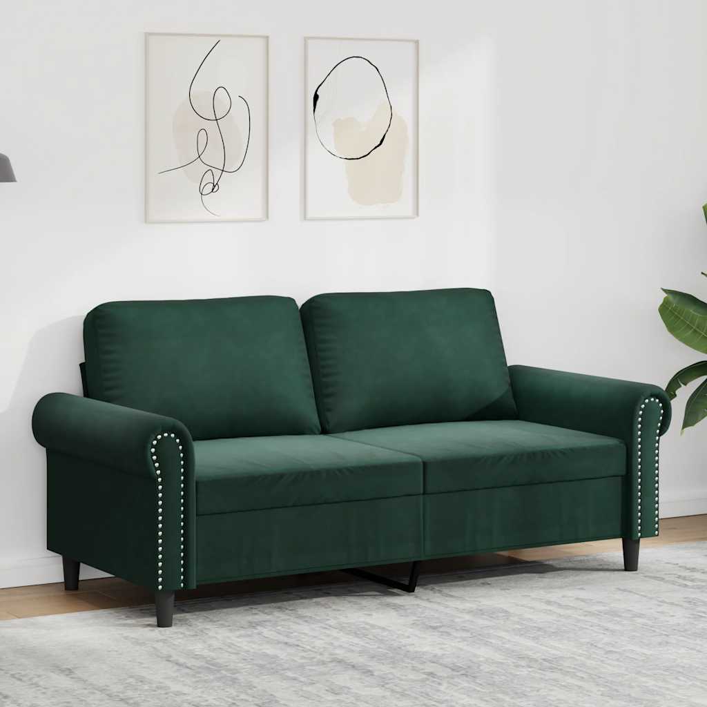 JUNG Vida 2-Sitzer-Sofa Dunkelgrün 140 cm Samt