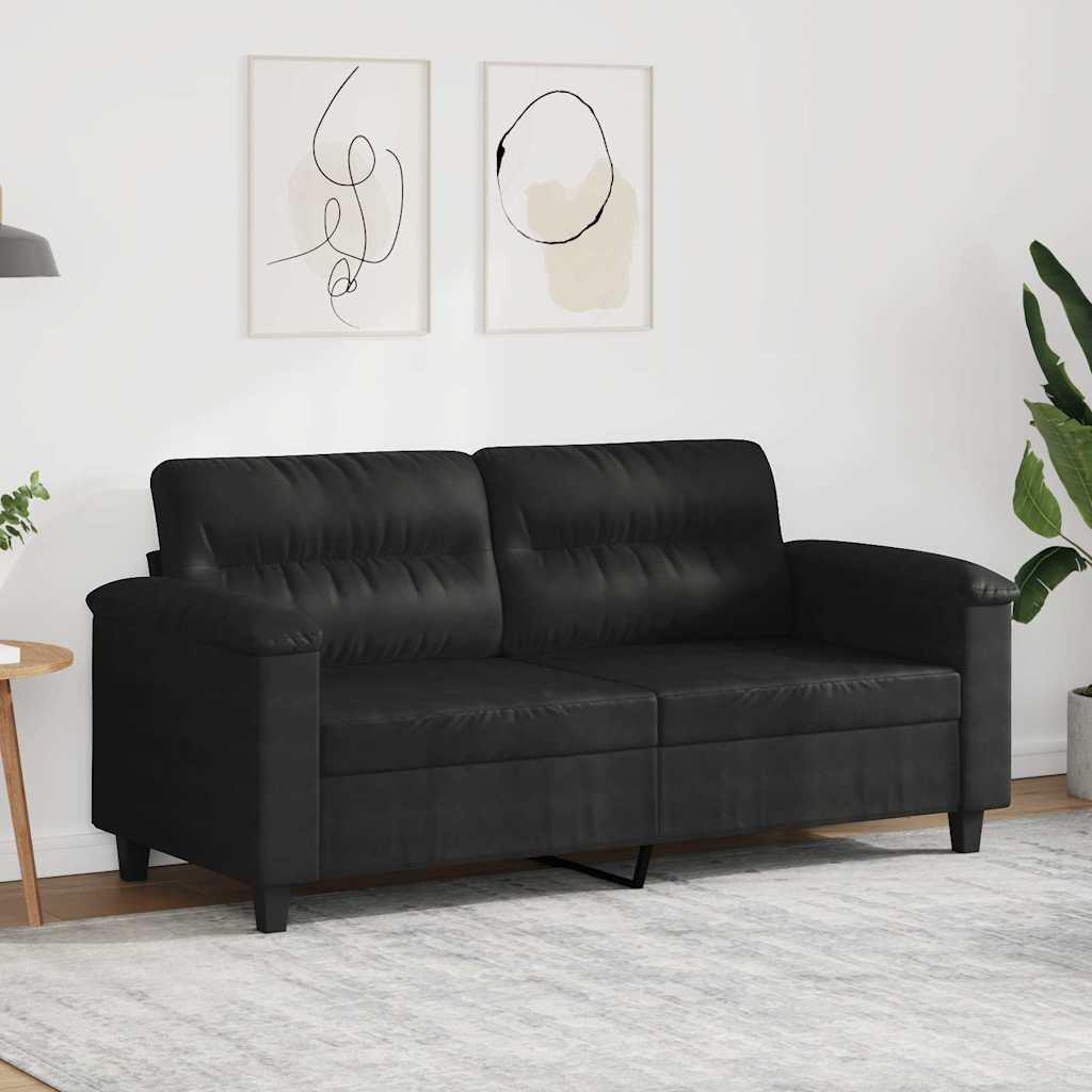 JUNG Vida 2-Sitzer-Sofa Schwarz 140 cm Mikrofasergewebe