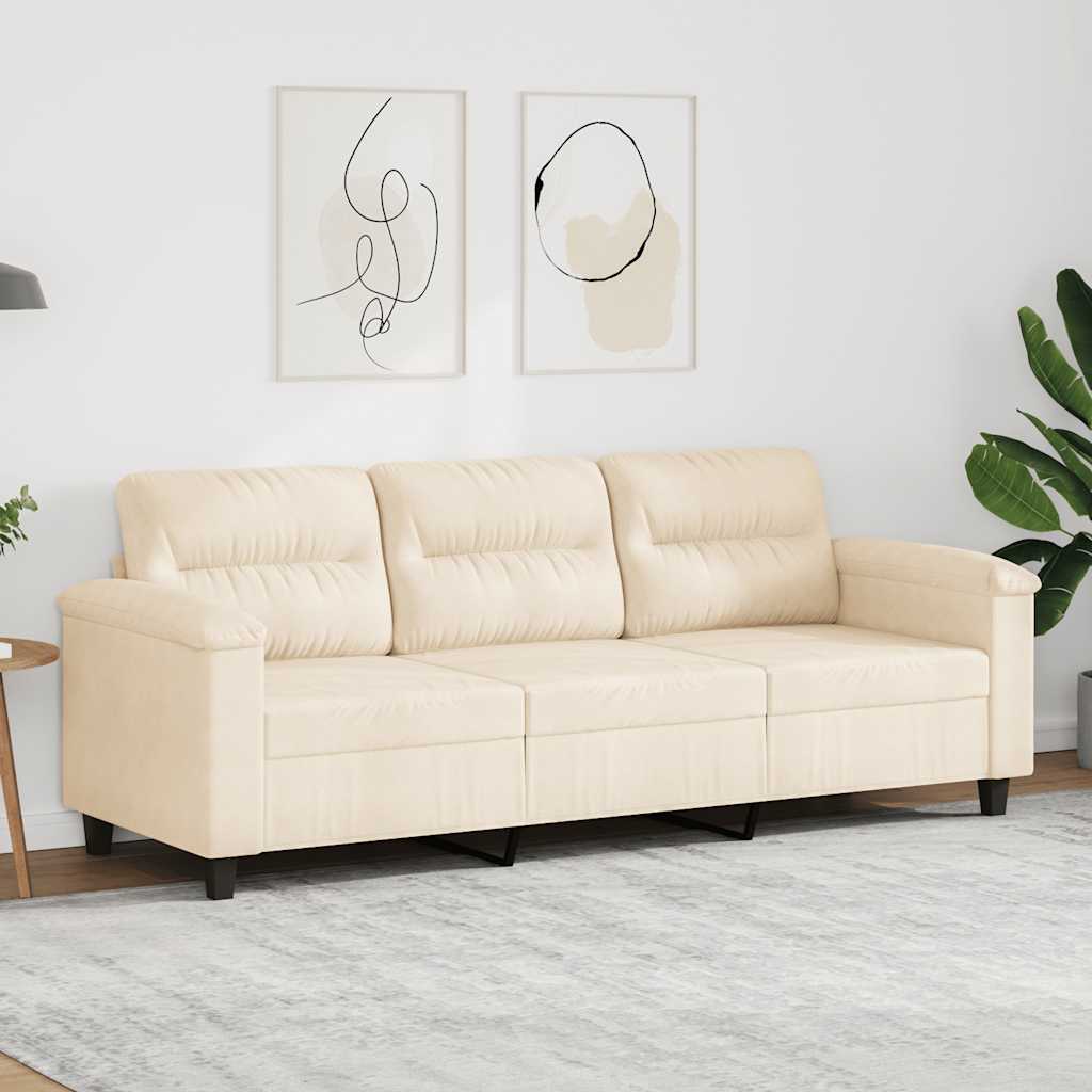 JUNG Vida 3-Sitzer-Sofa Beige 180 cm Mikrofasergewebe