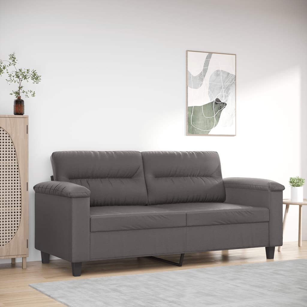 JUNG Vida 2-Sitzer-Sofa Grau 140 cm Kunstleder