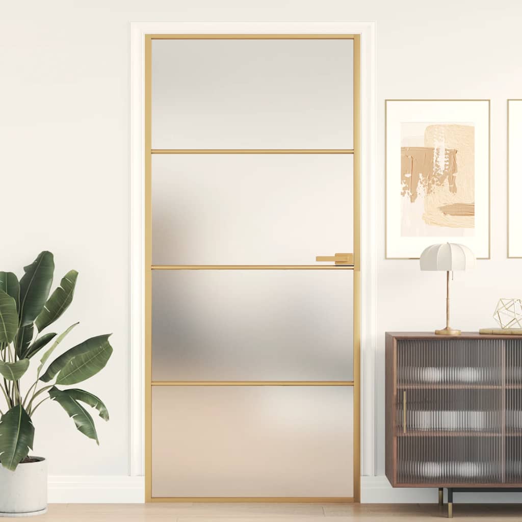 JUNG Vida Innentür Schlank Golden 93x201,5 cm Hartglas und Aluminium
