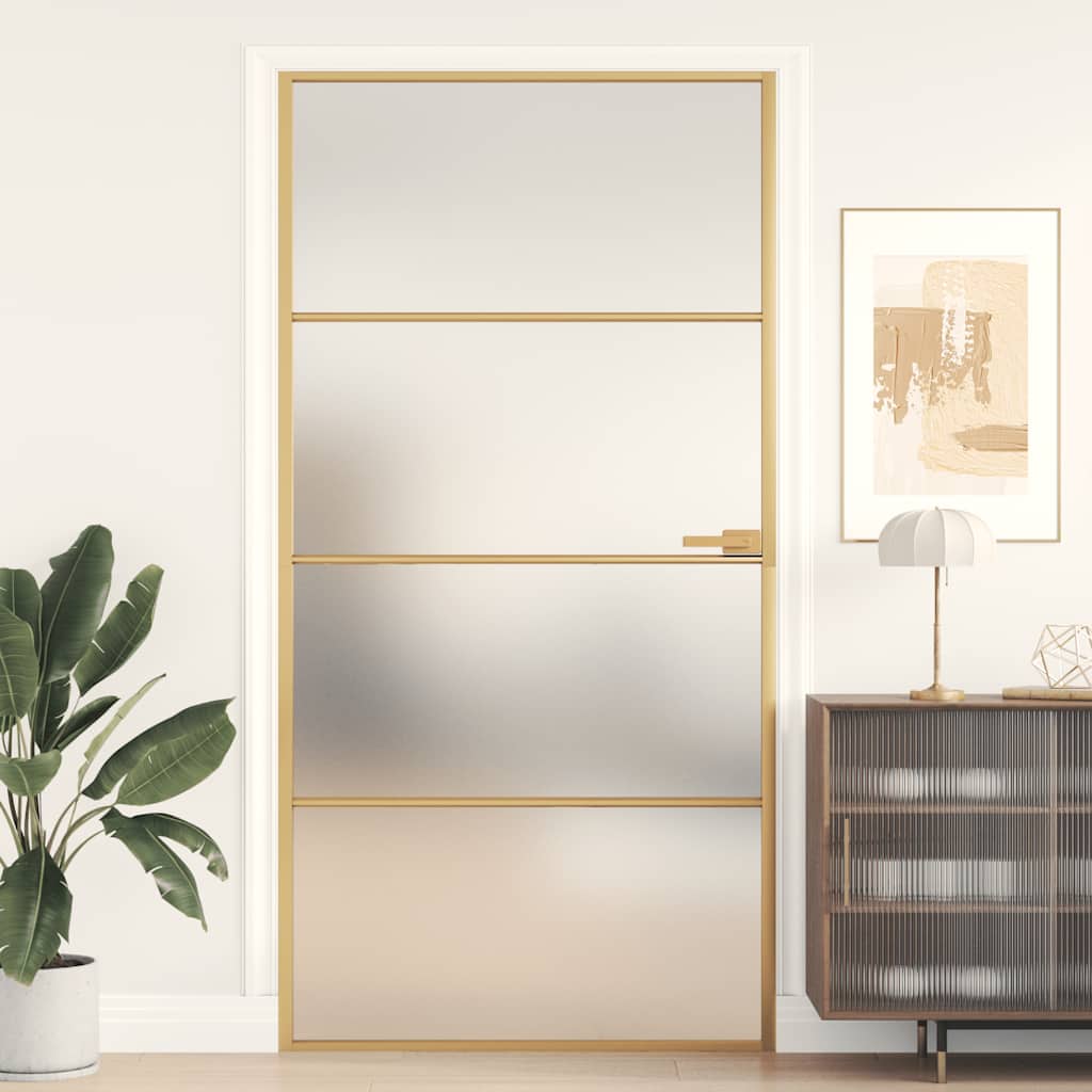 JUNG Vida Innentür Schlank Golden 102,5x201,5 cm Hartglas und Aluminium