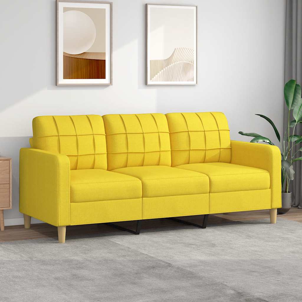 JUNG Vida 3-Sitzer-Sofa Hellgelb 180 cm Stoff