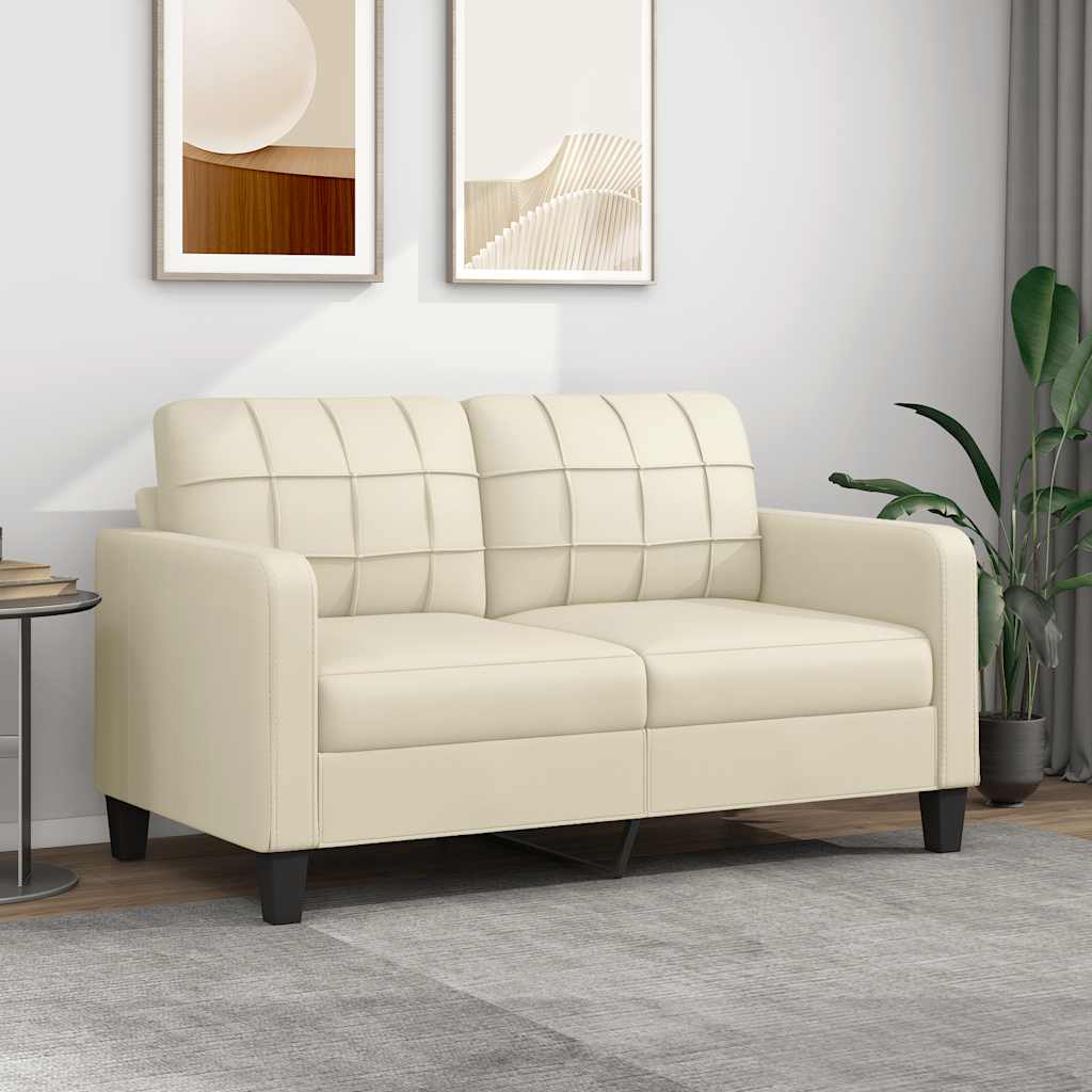 JUNG Vida 2-Sitzer-Sofa Creme 140 cm Kunstleder