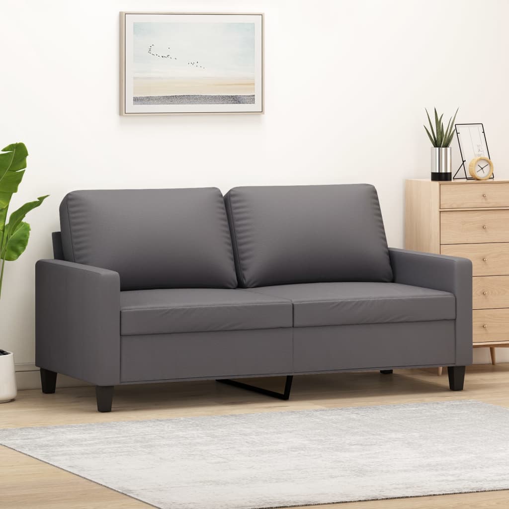 JUNG Vida 2-Sitzer-Sofa Grau 140 cm Kunstleder