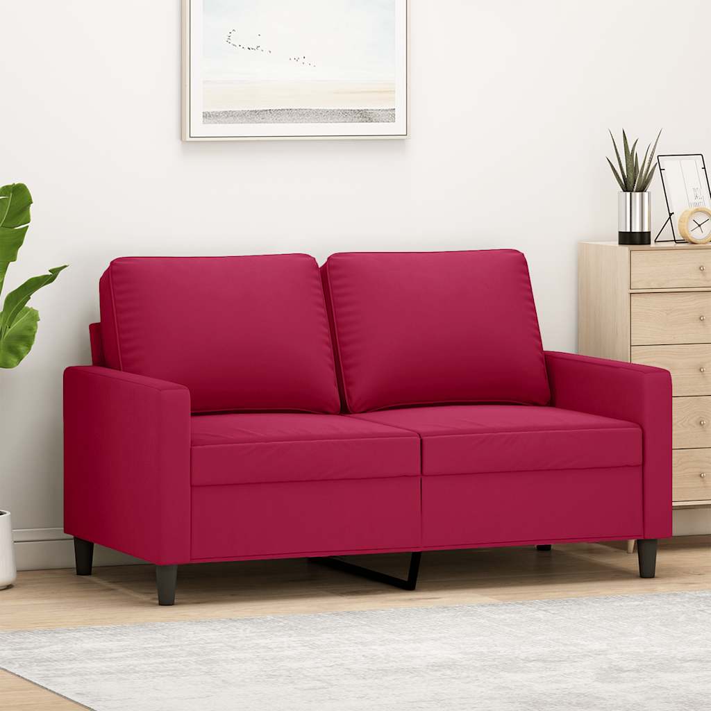JUNG Vida 2-Sitzer-Sofa Weinrot 120 cm Samt
