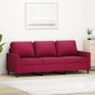 JUNG Vida 3-Sitzer-Sofa Weinrot 180 cm Samt