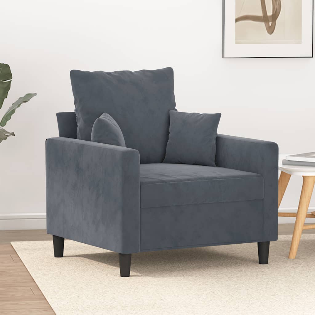 JUNG Vida Sessel Dunkelgrau 60 cm Samt
