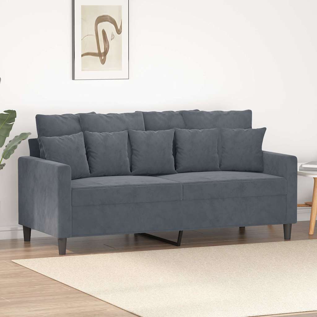 JUNG Vida 2-Sitzer-Sofa Dunkelgrau 140 cm Samt