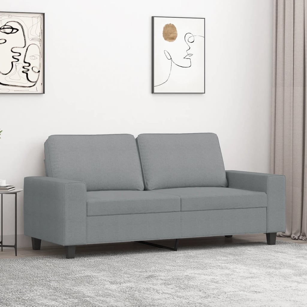 JUNG Vida 2-Sitzer-Sofa Hellgrau 140 cm Stoff