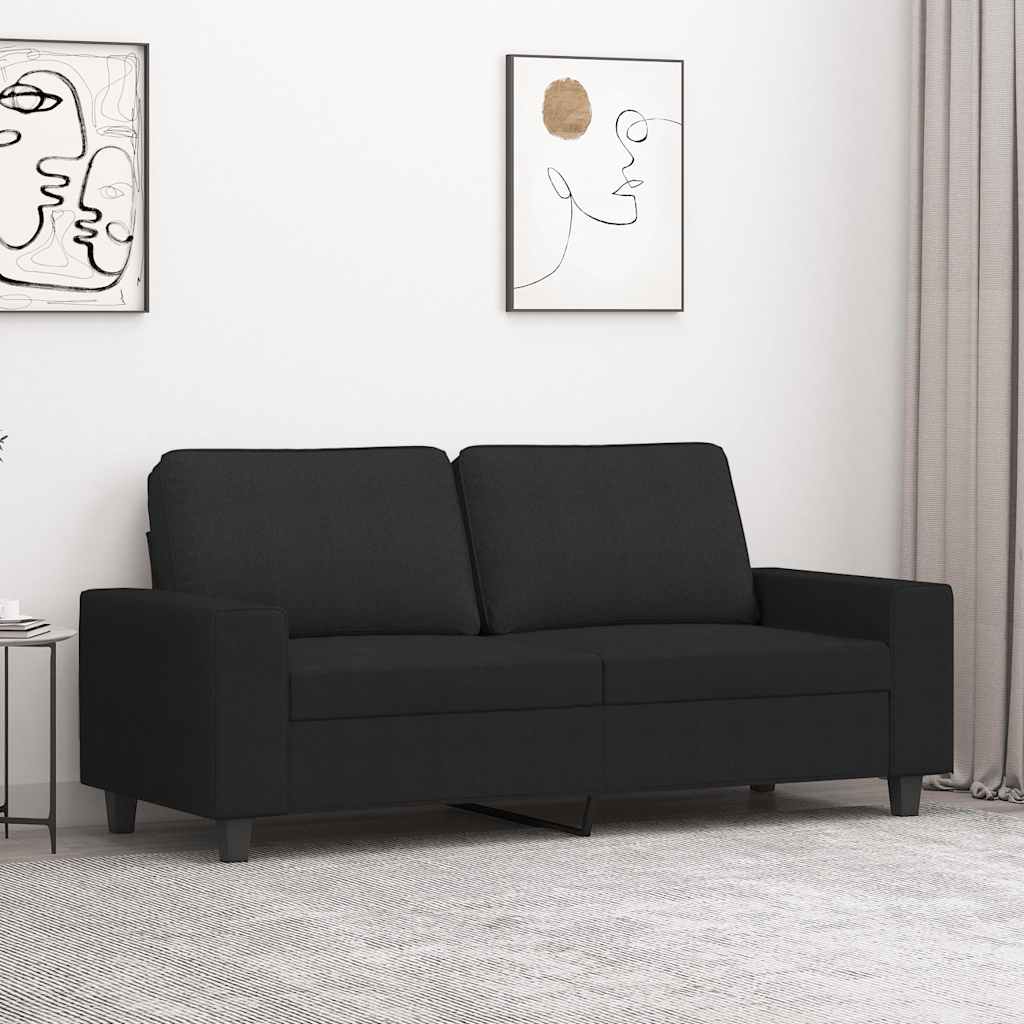 JUNG Vida 2-Sitzer-Sofa Schwarz 140 cm Stoff