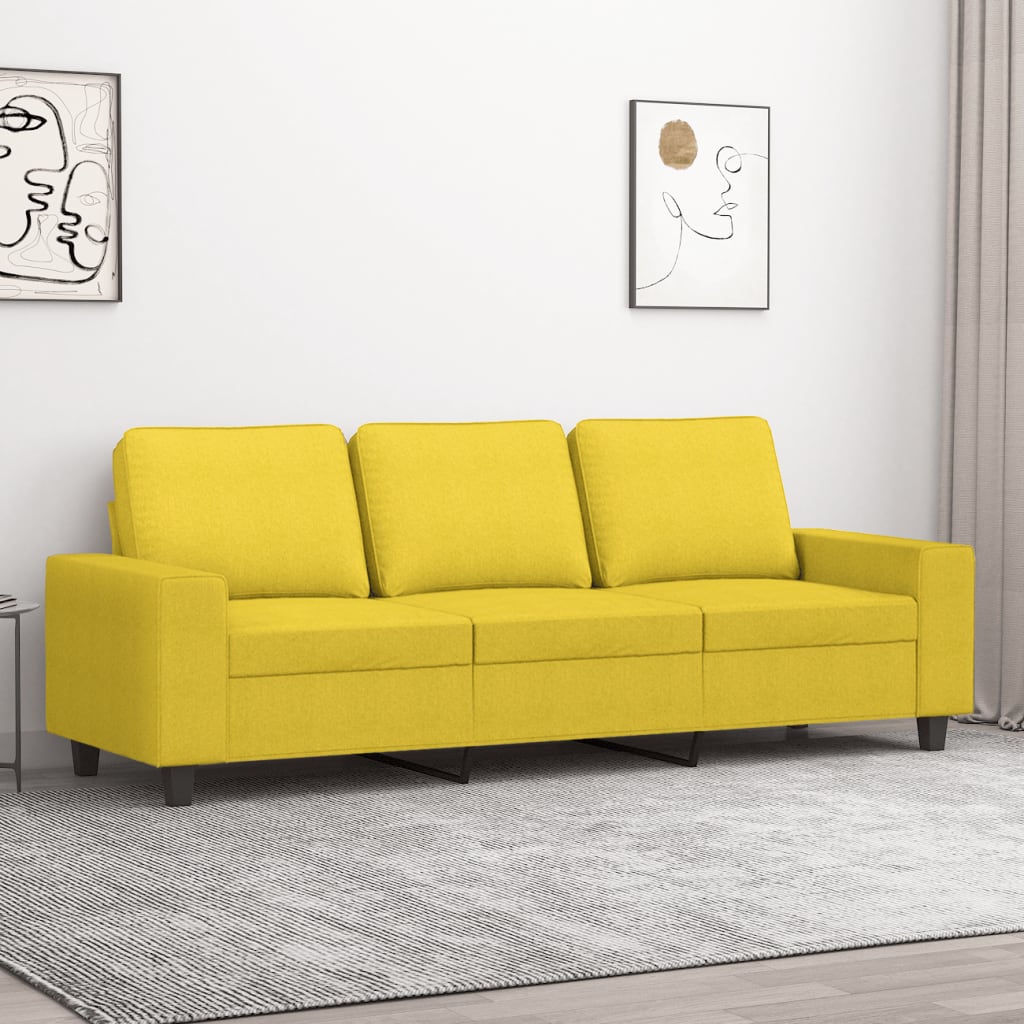 JUNG Vida 3-Sitzer-Sofa Hellgelb 180 cm Stoff
