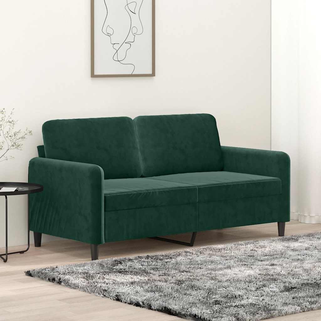 JUNG Vida 2-Sitzer-Sofa Dunkelgrün 140 cm Samt