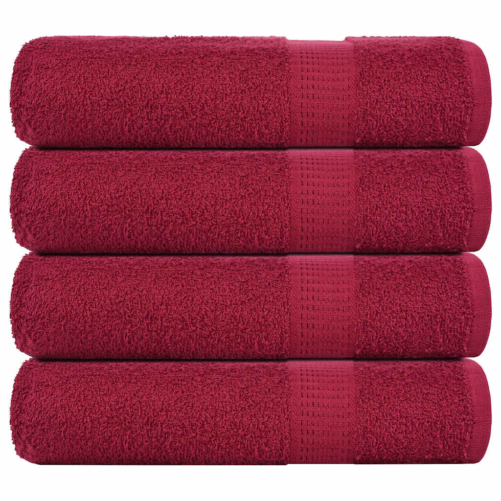 JUNG Vida Handtücher FROGN 4 Stk. Bordeaux 50x100 cm 360 g/m²