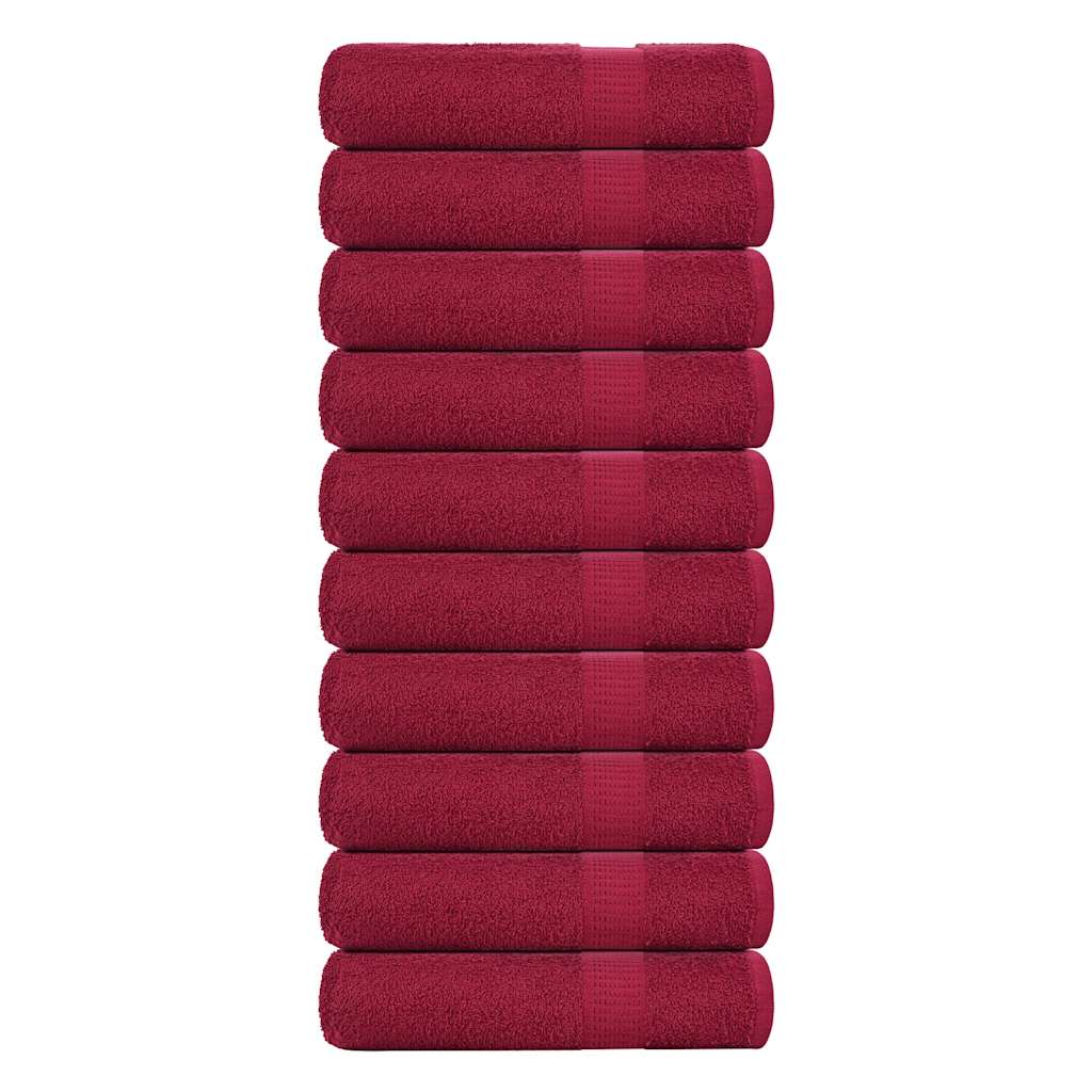 JUNG Vida Handtücher FROGN 10 Stk. Bordeaux 50x100 cm 360 g/m²