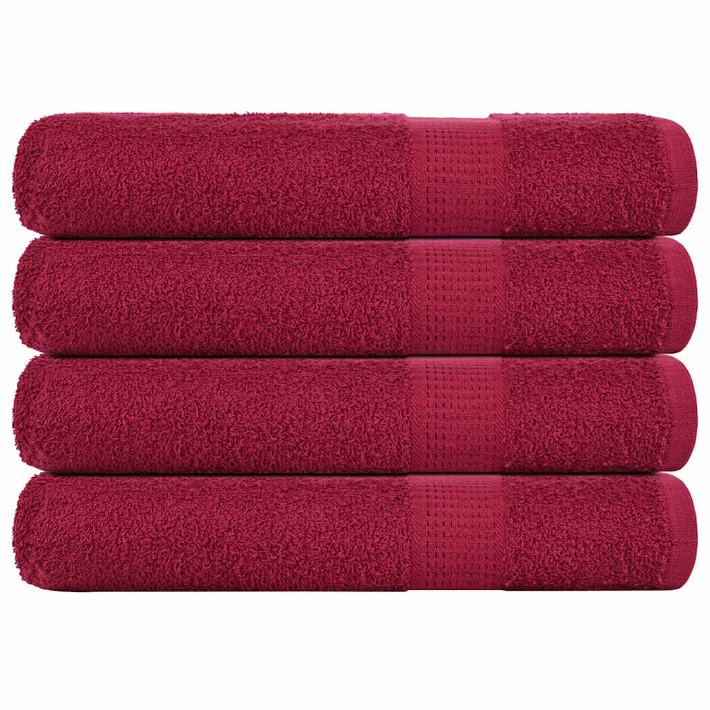 JUNG Vida Saunatücher FROGN 4 Stk. Bordeaux 80x200 cm 360 g/m²