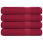 JUNG Vida Handtücher FROGN 4 Stk. Bordeaux 100x200 cm 360 g/m²