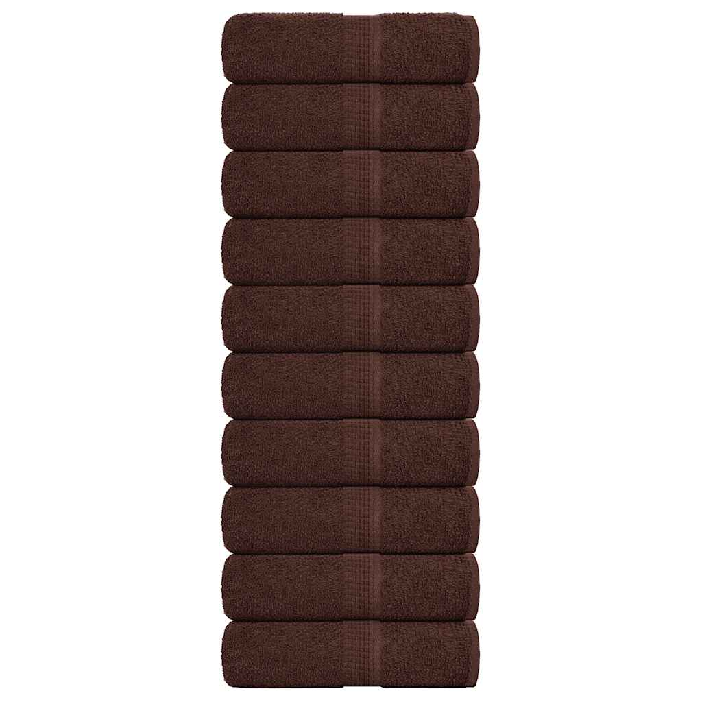 JUNG Vida Gästetücher FROGN 10 Stk. Braun 30x50 cm 360 g/m²