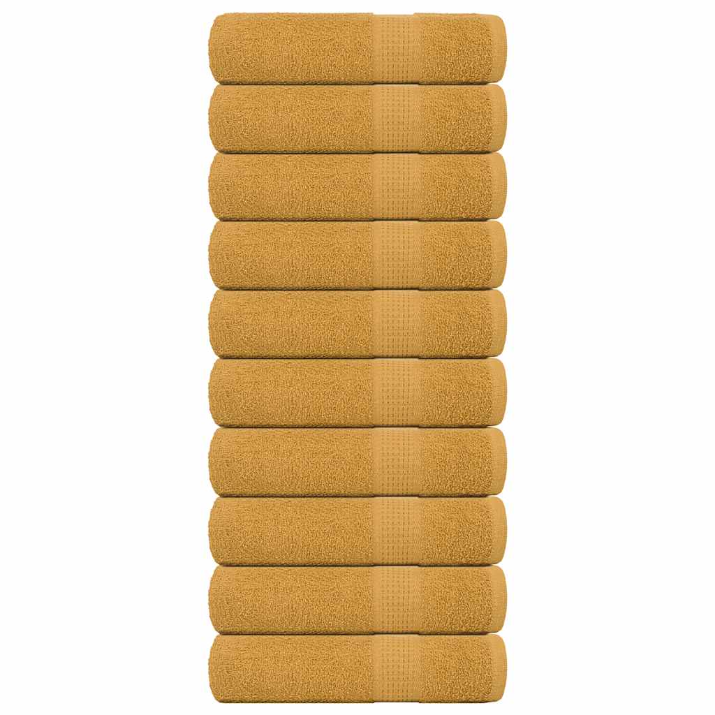 JUNG Vida Handtücher FROGN 10 Stk. Gold 50x100 cm 360 g/m²
