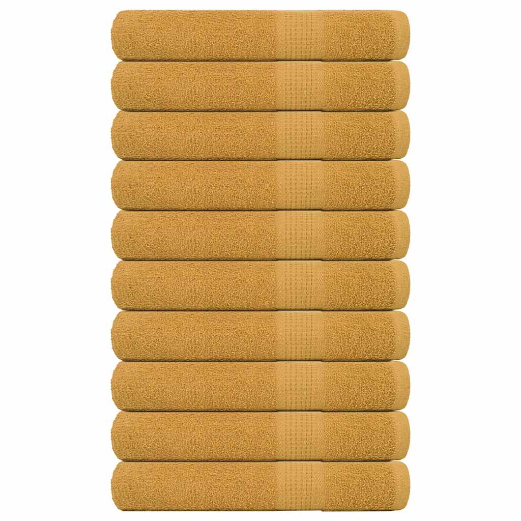 JUNG Vida Handtücher FROGN 10 Stk. Gold 100x200 cm 360 g/m²