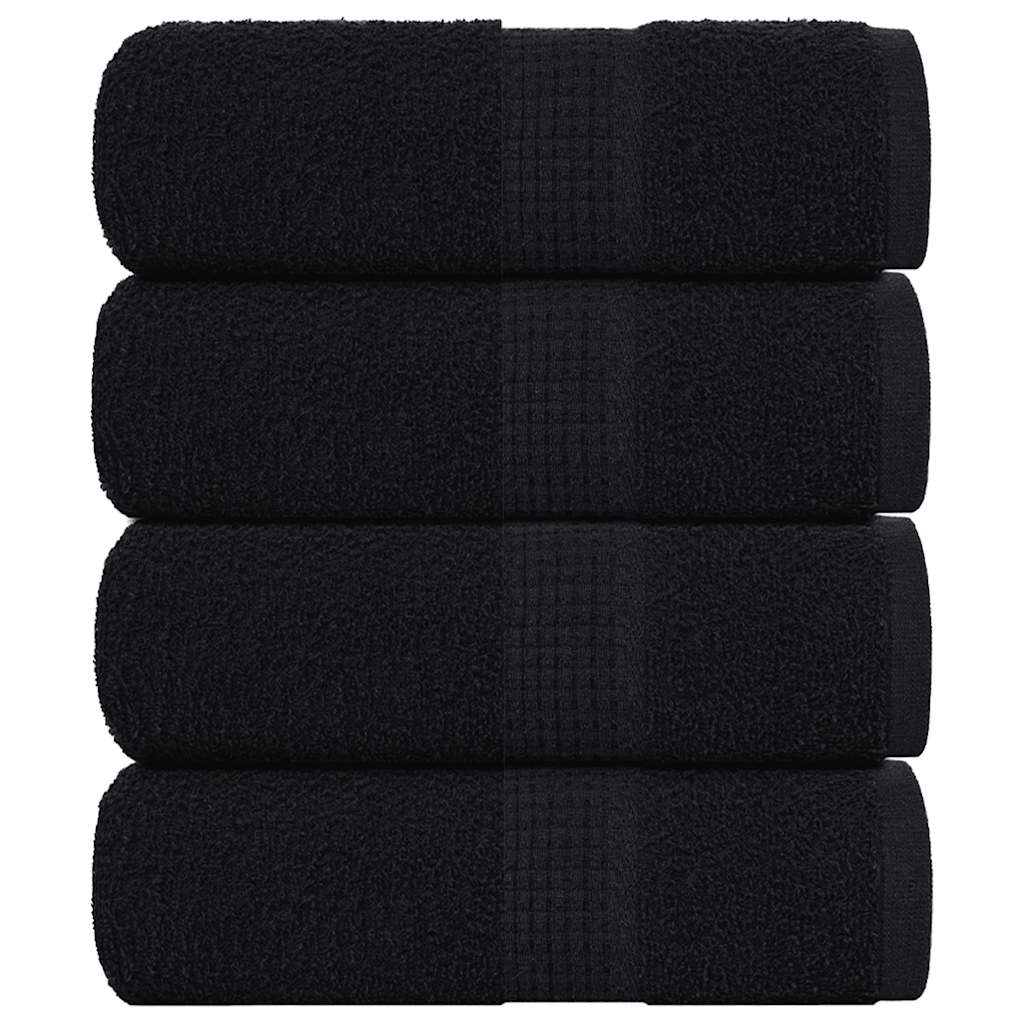 JUNG Vida Gästetücher FROGN 4 Stk. Schwarz 30x50 cm 360 g/m²