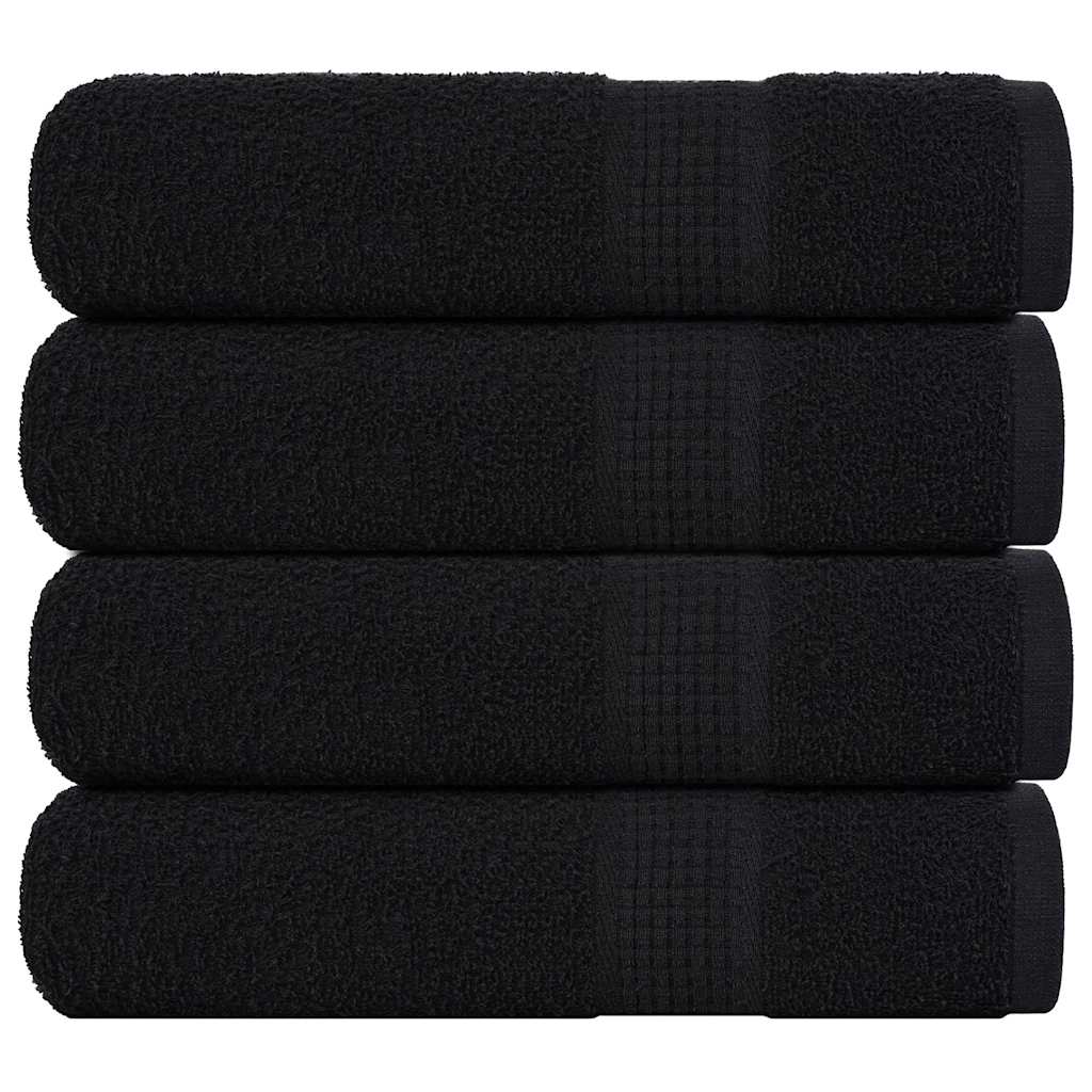 JUNG Vida Handtücher FROGN 4 Stk. Schwarz 50x100 cm 360 g/m²