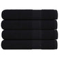 JUNG Vida Handtücher FROGN 4 Stk. Schwarz 100x200 cm 360 g/m²