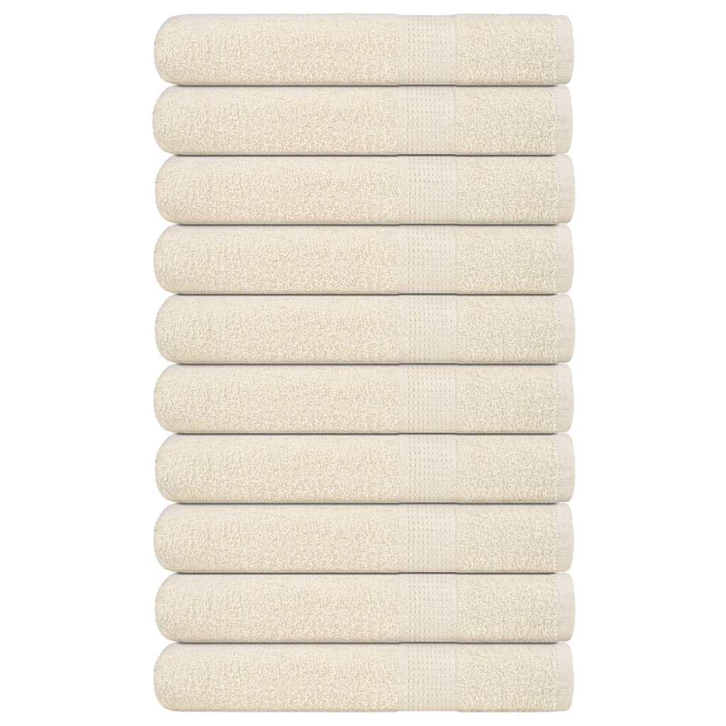 JUNG Vida Handtücher FROGN 10 Stk. Creme 100x200 cm 360 g/m²