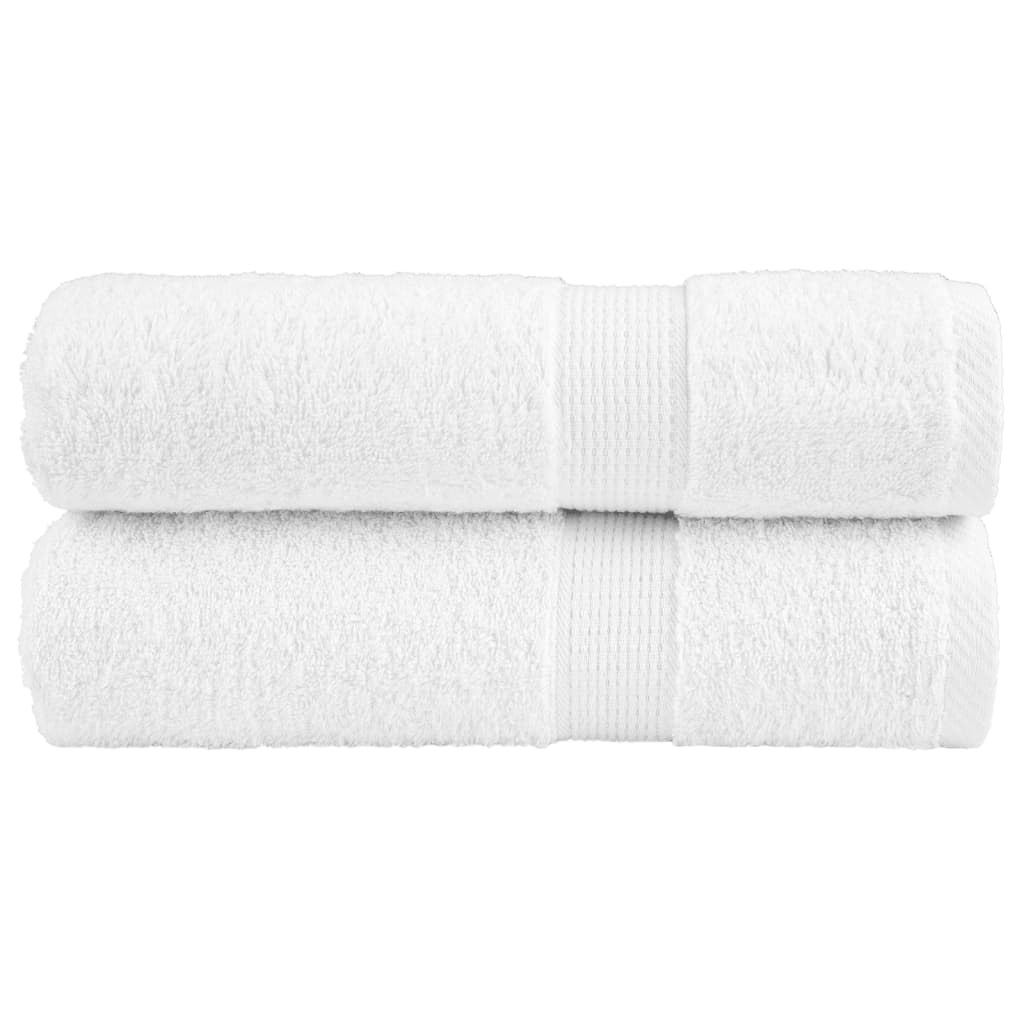 JUNG Vida Premium Badetücher SOLUND 2 Stk. Weiß 100x150 cm 600 g/m²