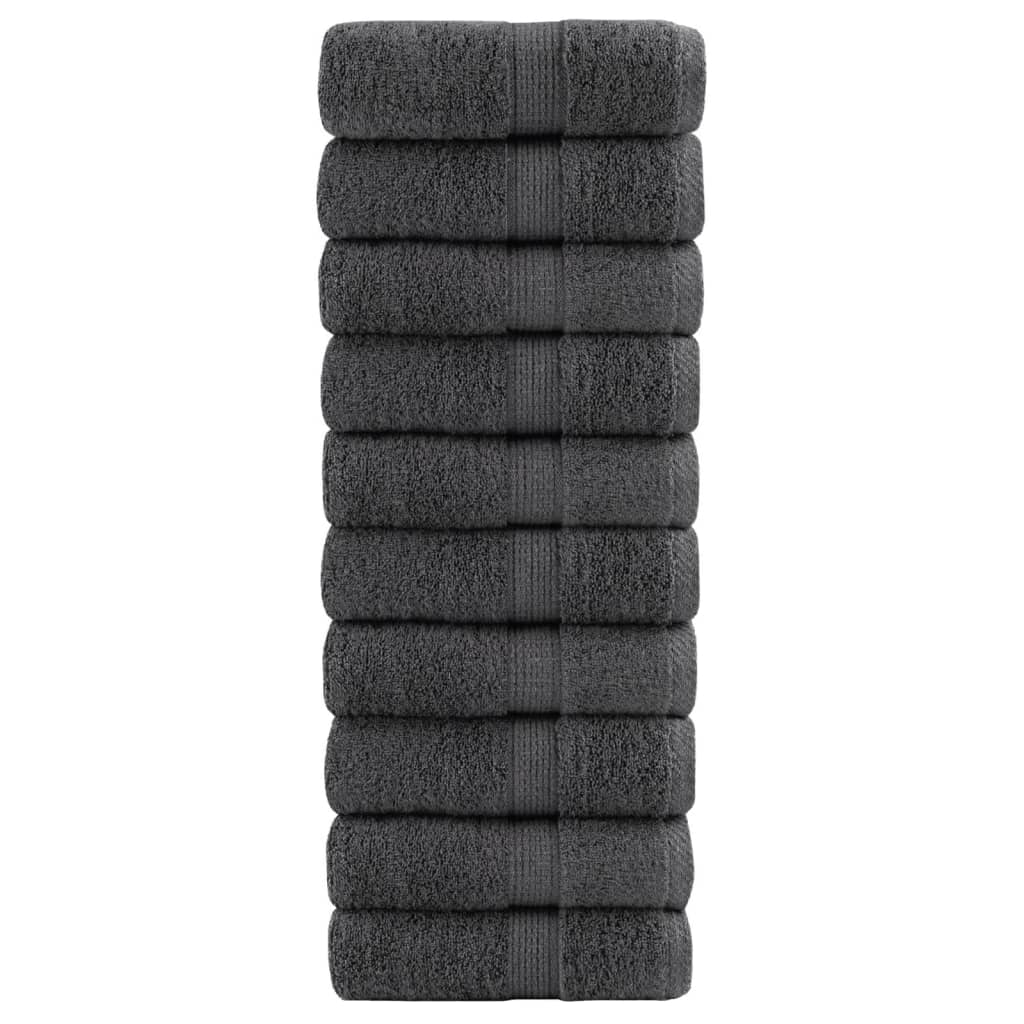 JUNG Vida Premium-Waschtücher SOLUND 10 Stk. Anthrazit 30x30 cm 600 g/m²