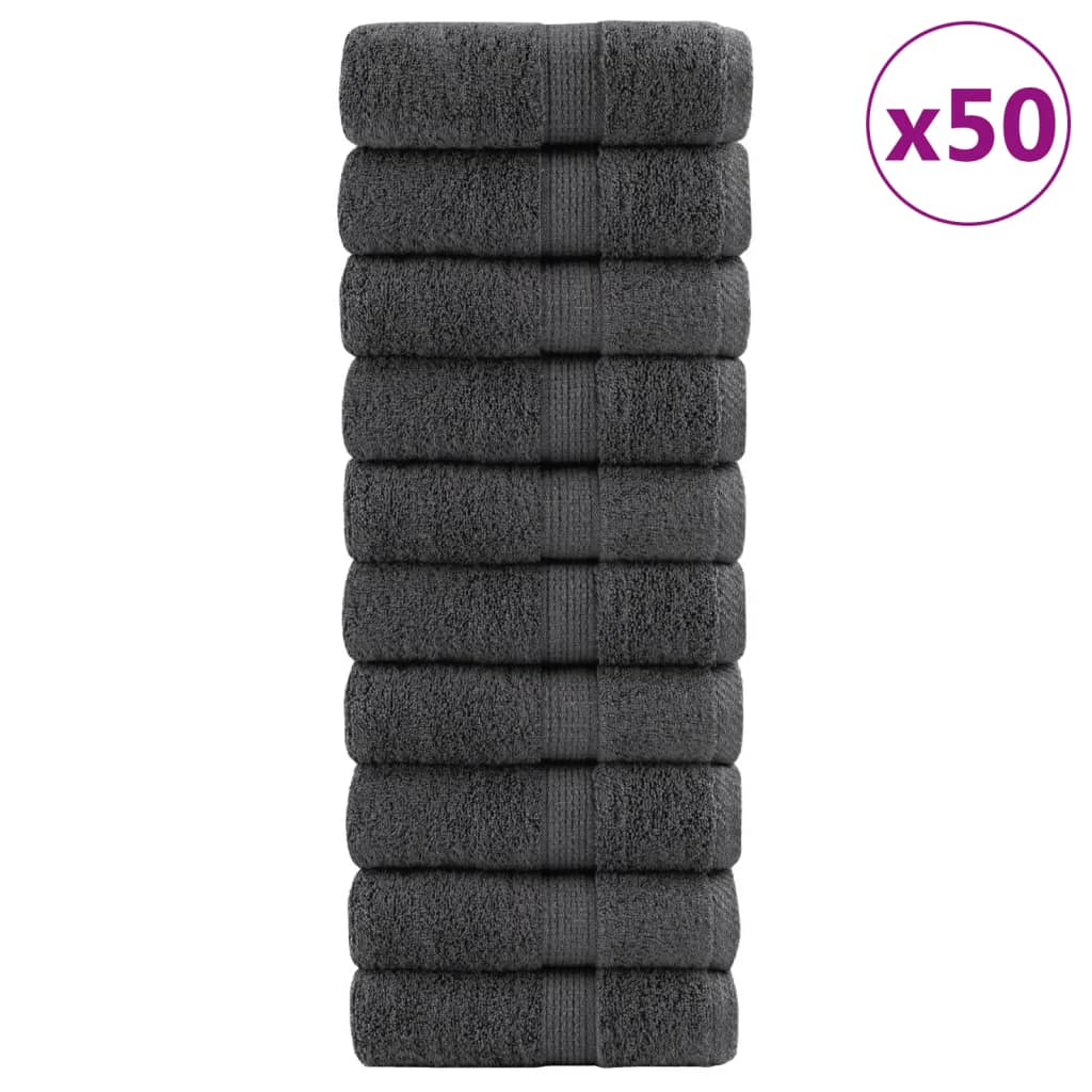JUNG Vida Premium-Waschtücher SOLUND 50 Stk. Anthrazit 30x30 cm 600 g/m²