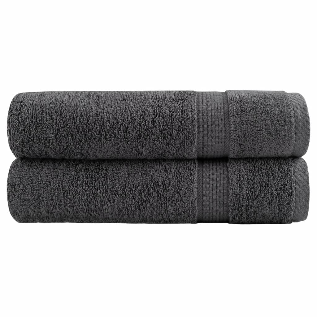 JUNG Vida Premium Handtücher SOLUND 2 Stk. Anthrazit 50x100 cm 600 g/m²
